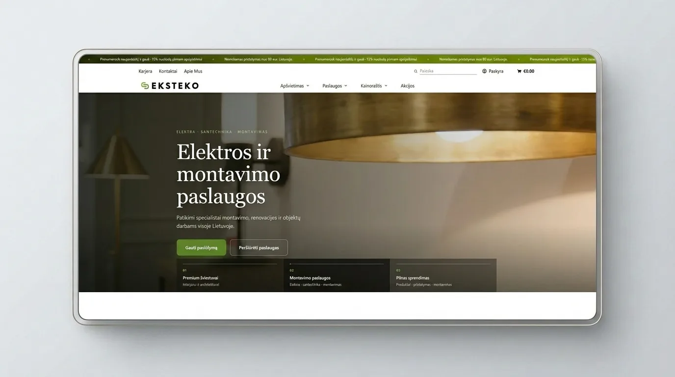eksteko.lt — elektros ir apšvietimo prekių bei paslaugų svetainė