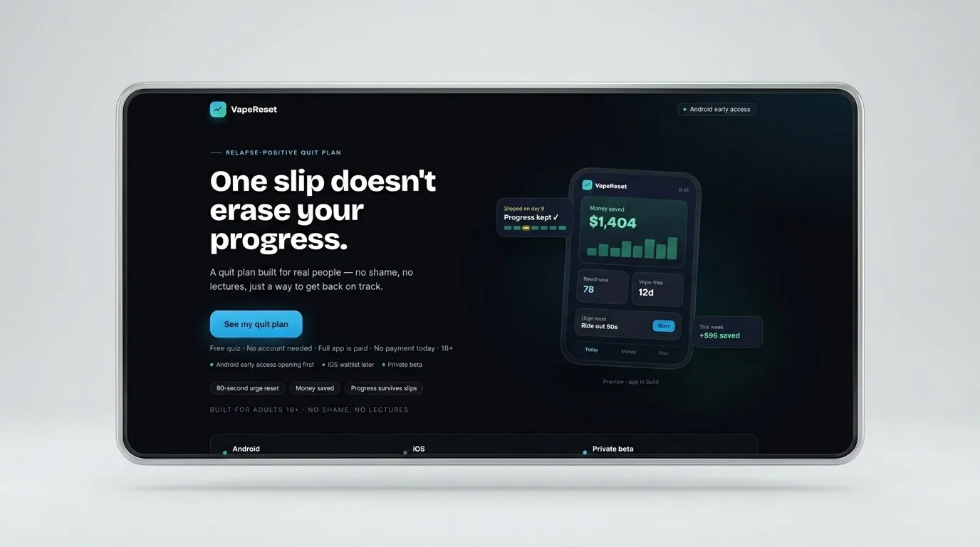 vapereset.com — „mesti vapinimą" programėlės svetainė